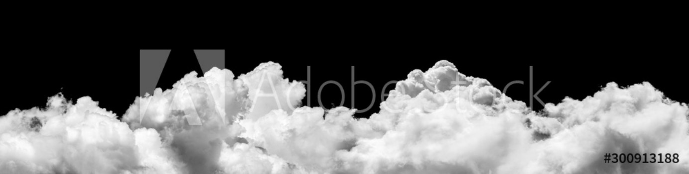 Picture of white clouds isolated on black background